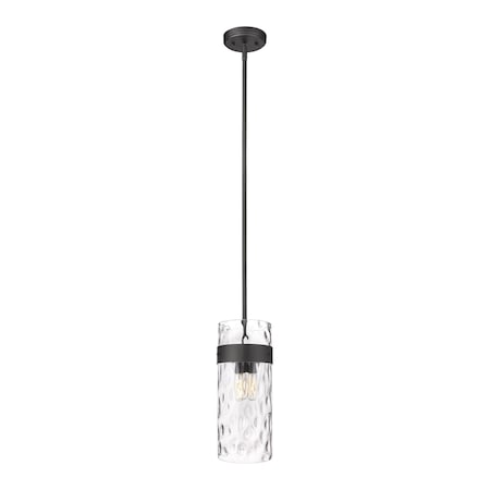 Z-Lite Fontaine 3 Light Pendant, Matte Black & Clear 3035P9-MB